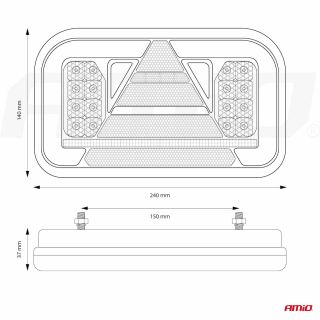FEU COMB ARR LED G 240x37x140 mm