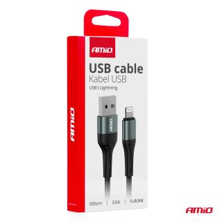 CABLE USB LIGHTNING 3A 100CM