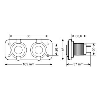 DOUBLE 12V ENCASTRABLE